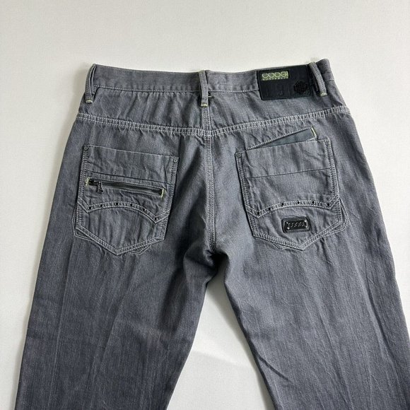 Vintage Mens COOGI Australia Straight Leg Jean Retro Y2K W36 L34 Gray Zip Pocket - Picture 4 of 10